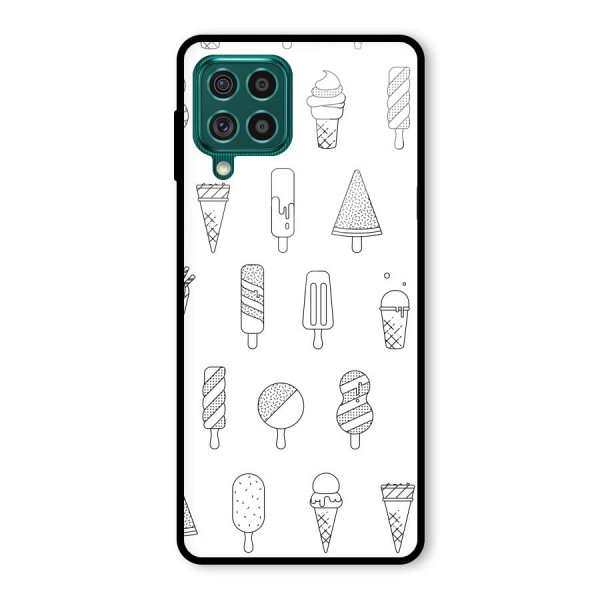 Ice Cream Lines Glass Back Case for Galaxy F62