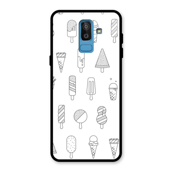 Ice Cream Lines Glass Back Case for Galaxy J8