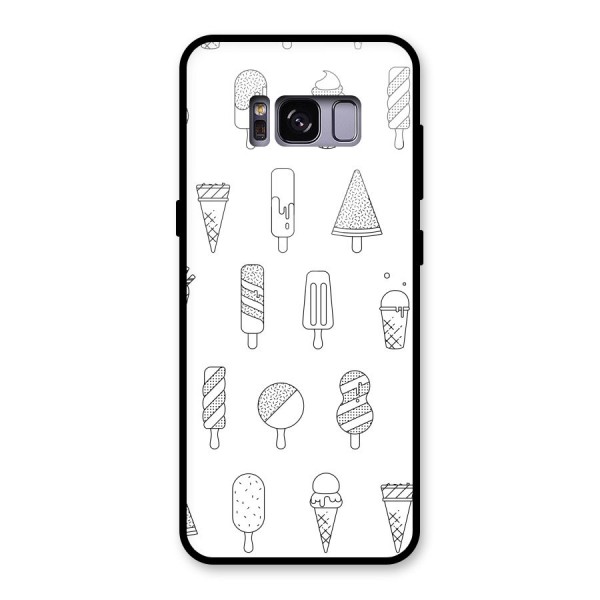 Ice Cream Lines Glass Back Case for Galaxy S8