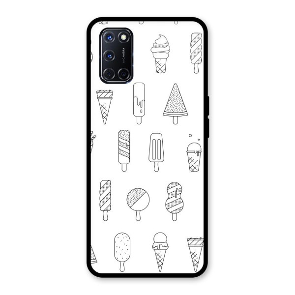 Ice Cream Lines Glass Back Case for Oppo A52