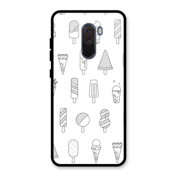 Ice Cream Lines Glass Back Case for Poco F1