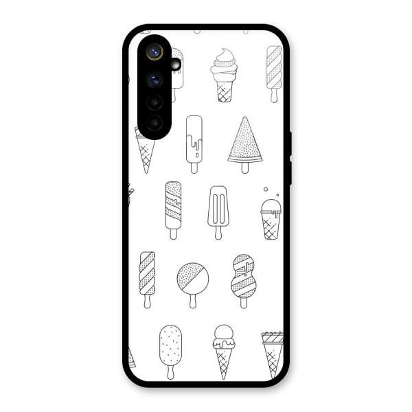 Ice Cream Lines Glass Back Case for Realme 6