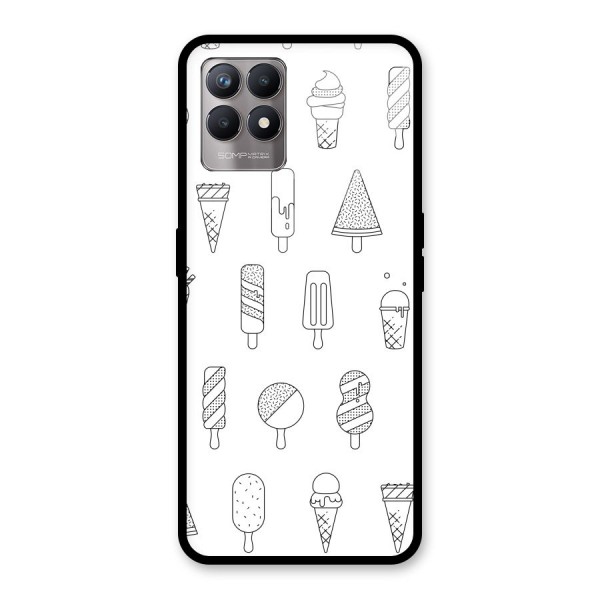 Ice Cream Lines Glass Back Case for Realme 8i