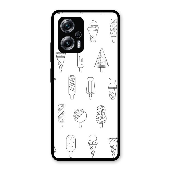 Ice Cream Lines Glass Back Case for Redmi K50i