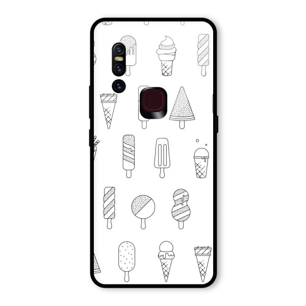 Ice Cream Lines Glass Back Case for Vivo V15