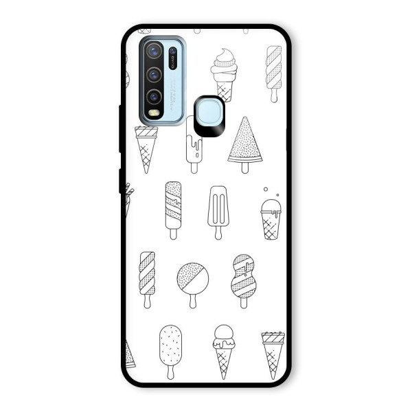 Ice Cream Lines Glass Back Case for Vivo Y30