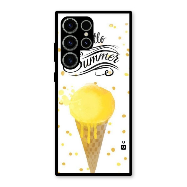 Ice Cream Summer Glass Back Case for Galaxy S23 Ultra