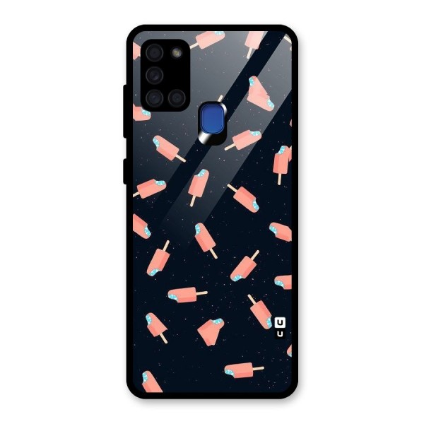 Icy Pattern Glass Back Case for Galaxy A21s