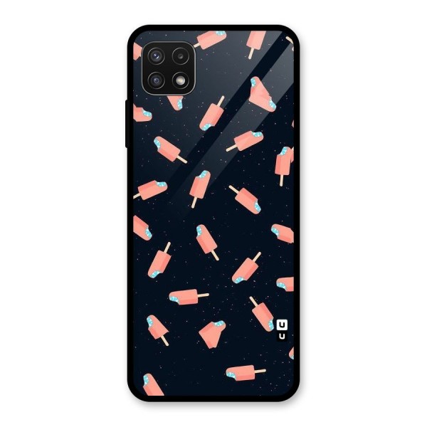 Icy Pattern Glass Back Case for Galaxy A22 5G