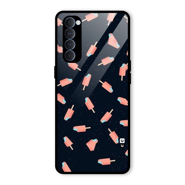 Icy Pattern Glass Back Case for Oppo Reno4 Pro