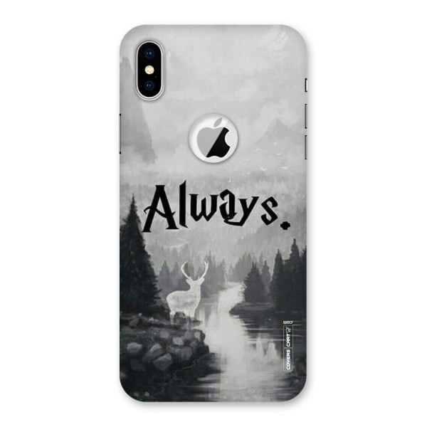 Invisible Deer Back Case for iPhone XS Logo Cut