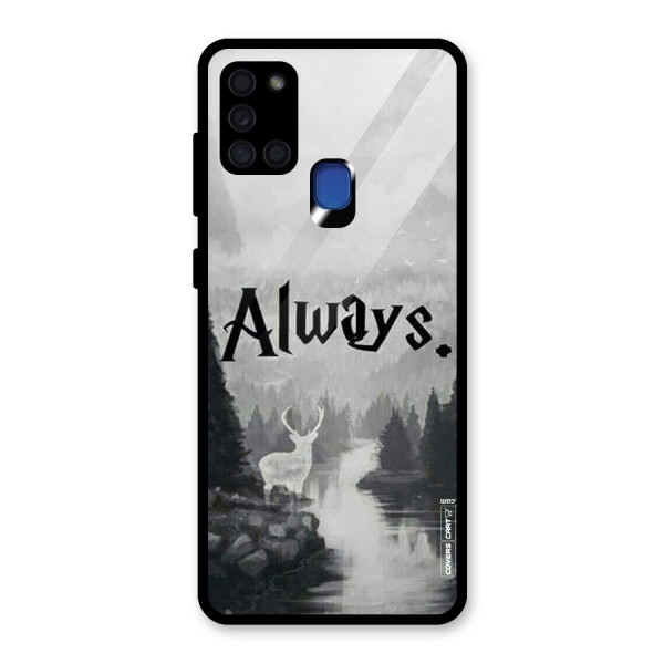 Invisible Deer Glass Back Case for Galaxy A21s