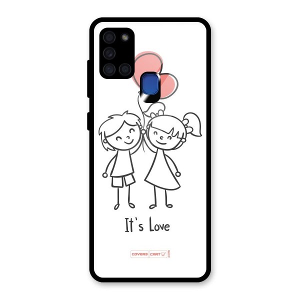 Its Love Glass Back Case for Galaxy A21s