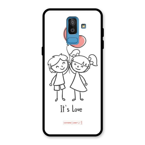 Its Love Glass Back Case for Galaxy J8