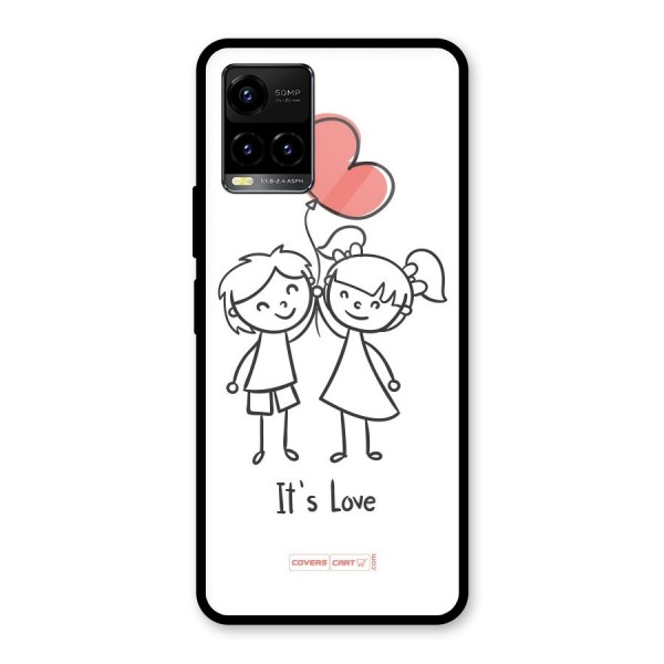 Its Love Glass Back Case for Vivo Y33s