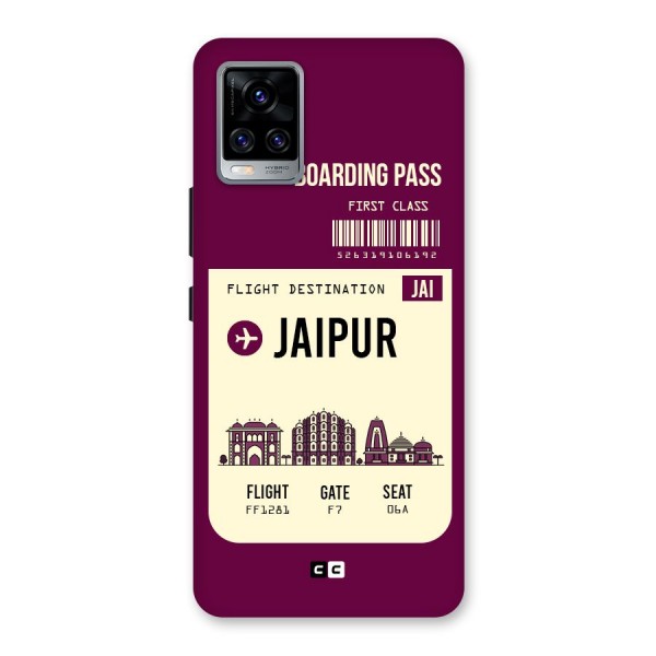 Jaipur Boarding Pass Back Case for Vivo V20 Pro