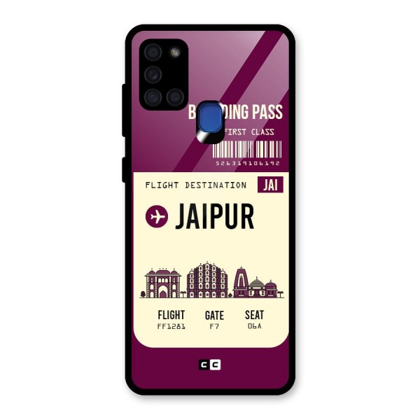 Jaipur Boarding Pass Glass Back Case for Galaxy A21s