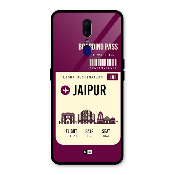 Jaipur Boarding Pass Glass Back Case for Oppo F11