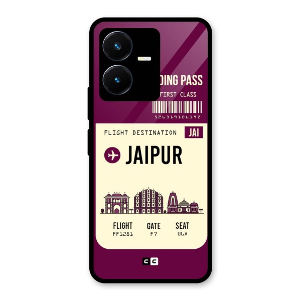 Jaipur Boarding Pass Glass Back Case for Vivo Y22