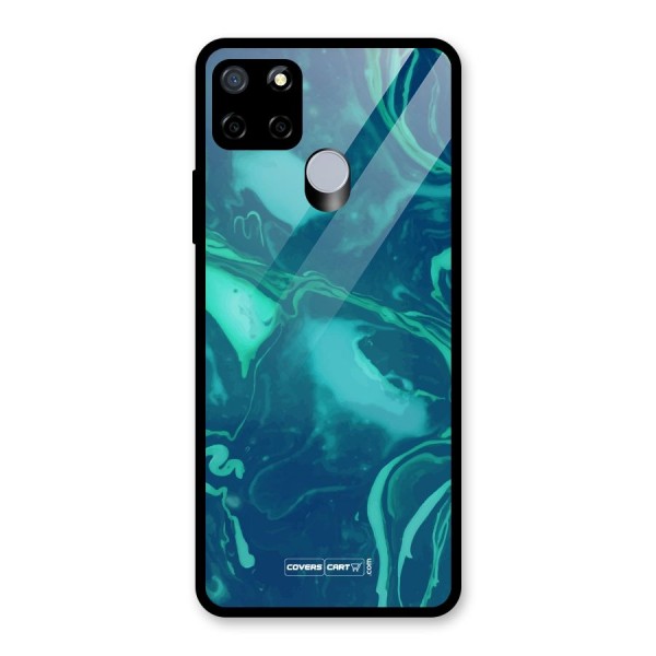 Jazzy Green Marble Texture Glass Back Case for Realme C12