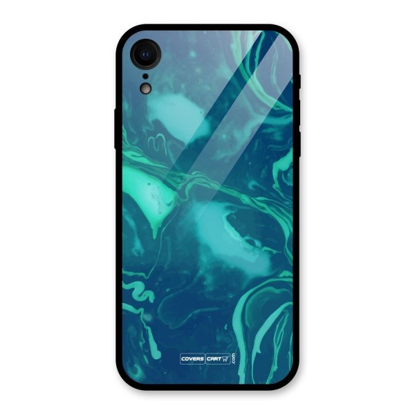 Jazzy Green Marble Texture Glass Back Case for XR