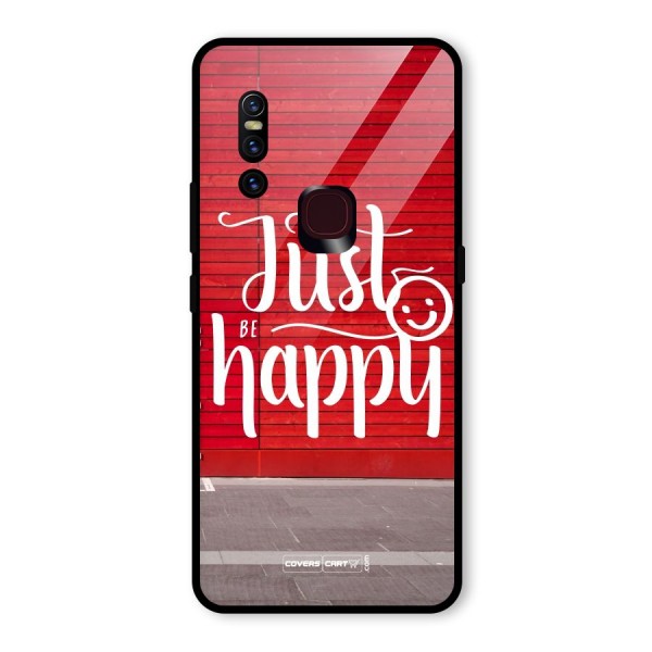 Just Be Happy Glass Back Case for Vivo V15