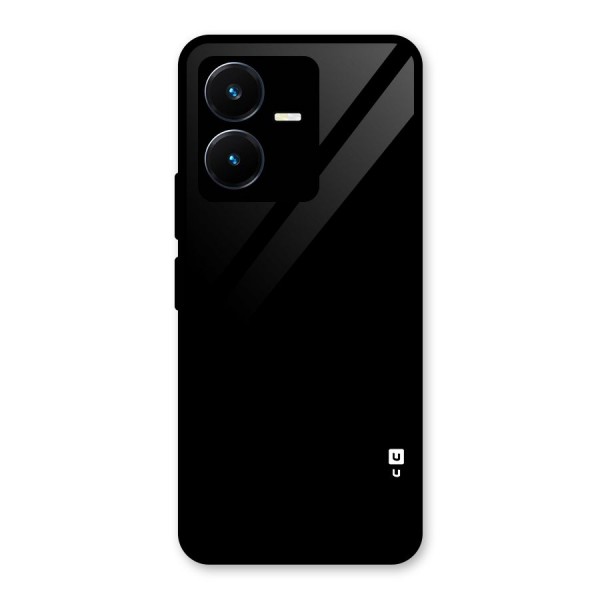 Just Black Glass Back Case for Vivo Y22