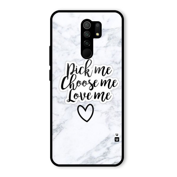 Just Me Glass Back Case for Redmi 9 Prime