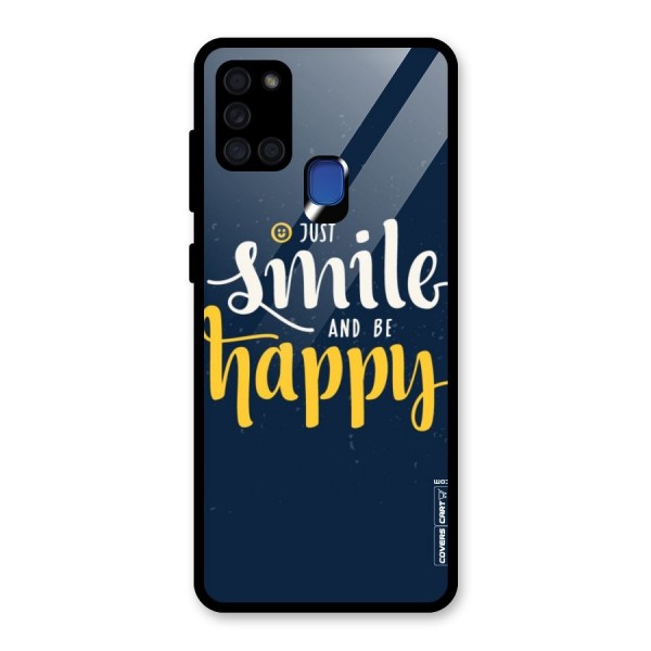 Just Smile Glass Back Case for Galaxy A21s