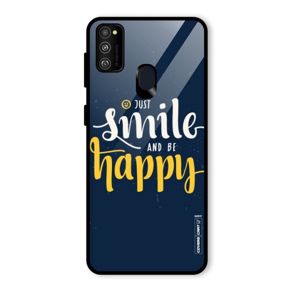 Just Smile Glass Back Case for Galaxy M21