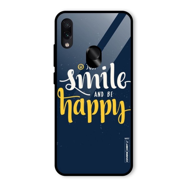 Just Smile Glass Back Case for Redmi Note 7