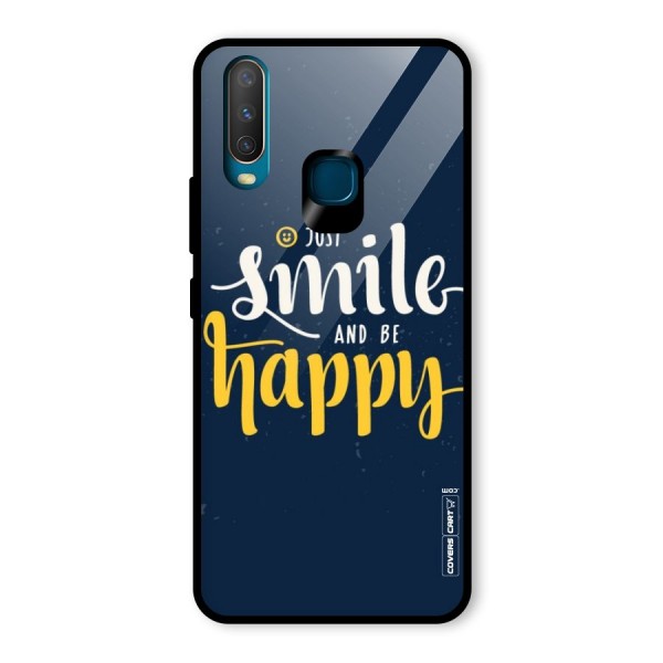 Just Smile Glass Back Case for Vivo Y12