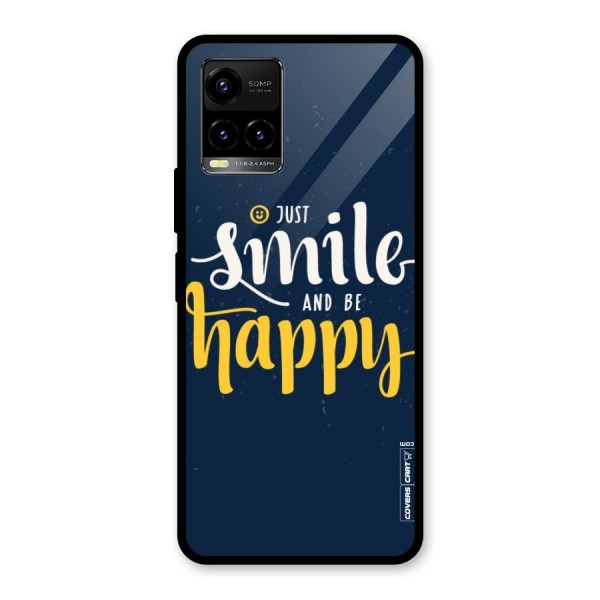 Just Smile Glass Back Case for Vivo Y21 2021