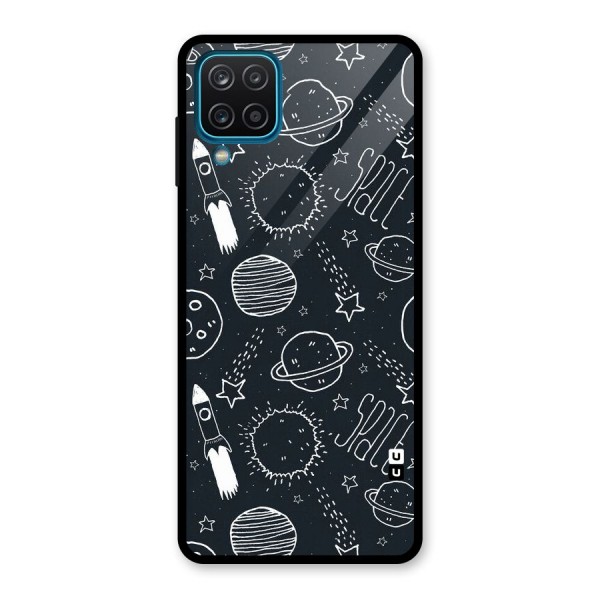 Just Space Things Glass Back Case for Galaxy A12