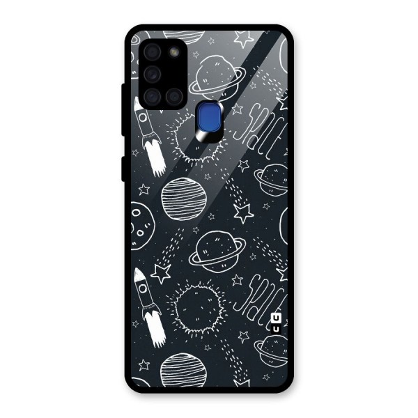 Just Space Things Glass Back Case for Galaxy A21s