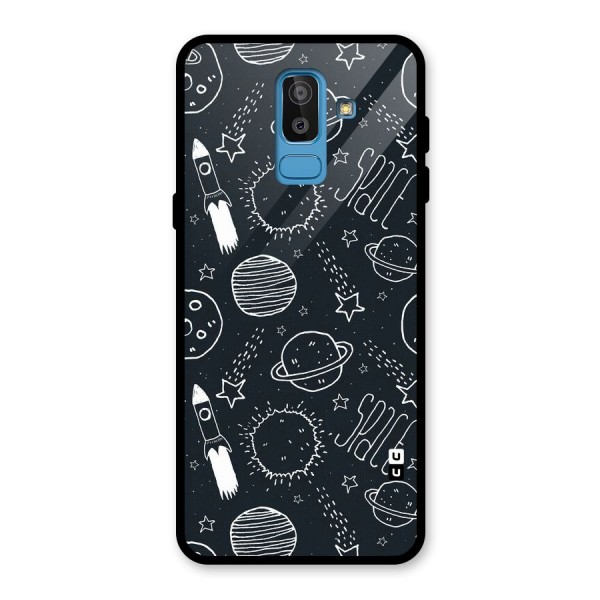 Just Space Things Glass Back Case for Galaxy J8