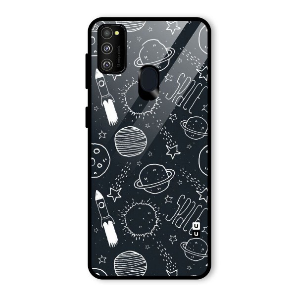 Just Space Things Glass Back Case for Galaxy M21