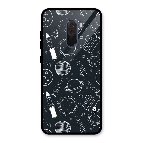 Just Space Things Glass Back Case for Poco F1