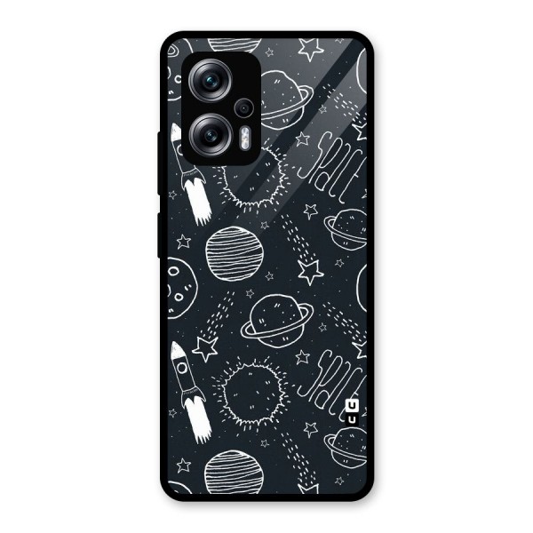 Just Space Things Glass Back Case for Redmi K50i