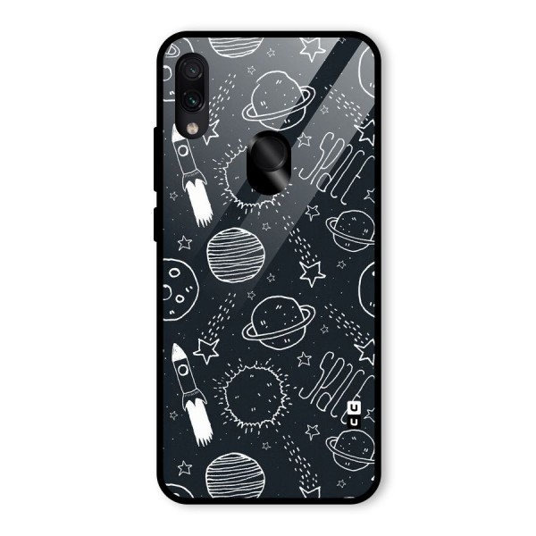 Just Space Things Glass Back Case for Redmi Note 7S