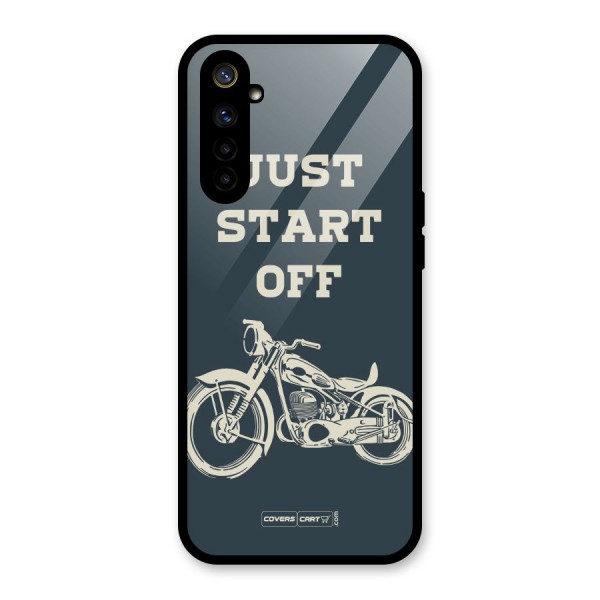 Just Start Off Glass Back Case for Realme 6