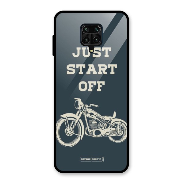 Just Start Off Glass Back Case for Redmi Note 9 Pro