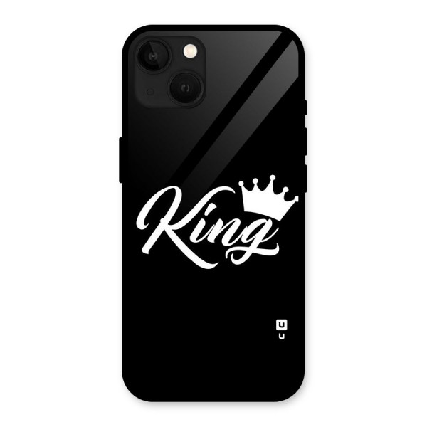 King Crown Typography Glass Back Case for iPhone 13