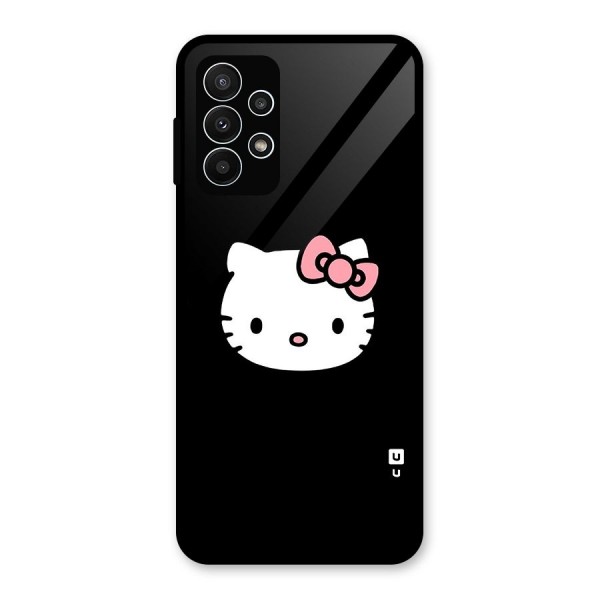 Kitty Cute Glass Back Case for Galaxy A23