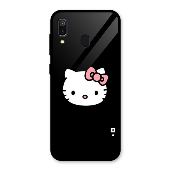 Kitty Cute Glass Back Case for Galaxy A30