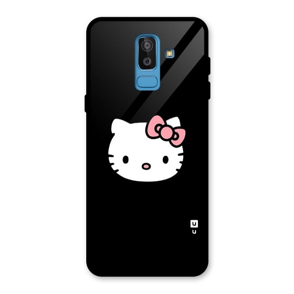 Kitty Cute Glass Back Case for Galaxy J8