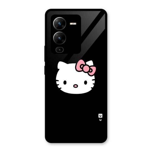 Kitty Cute Glass Back Case for Vivo V25 Pro