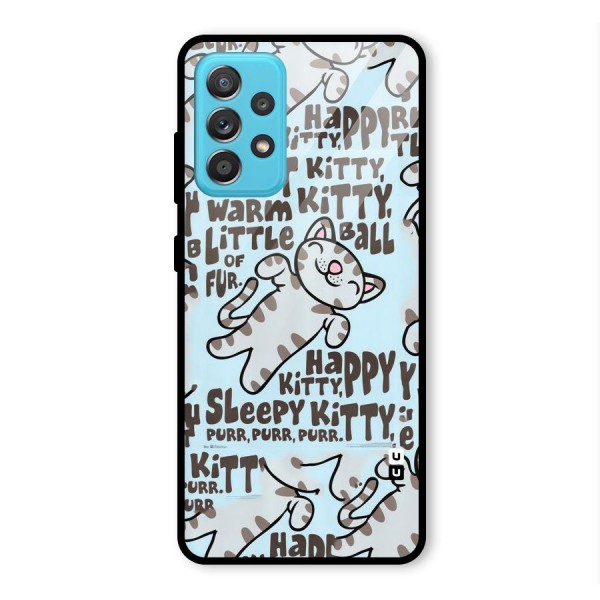 Kitty Pattern Glass Back Case for Galaxy A52s 5G