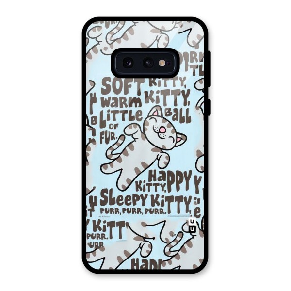 Kitty Pattern Glass Back Case for Galaxy S10e