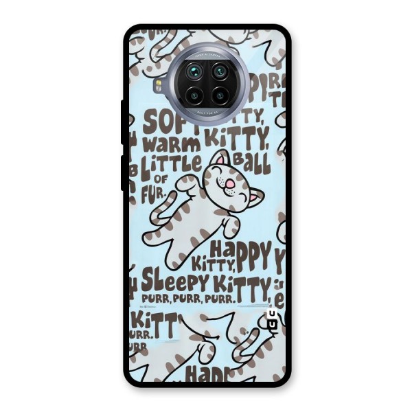 Kitty Pattern Glass Back Case for Mi 10i